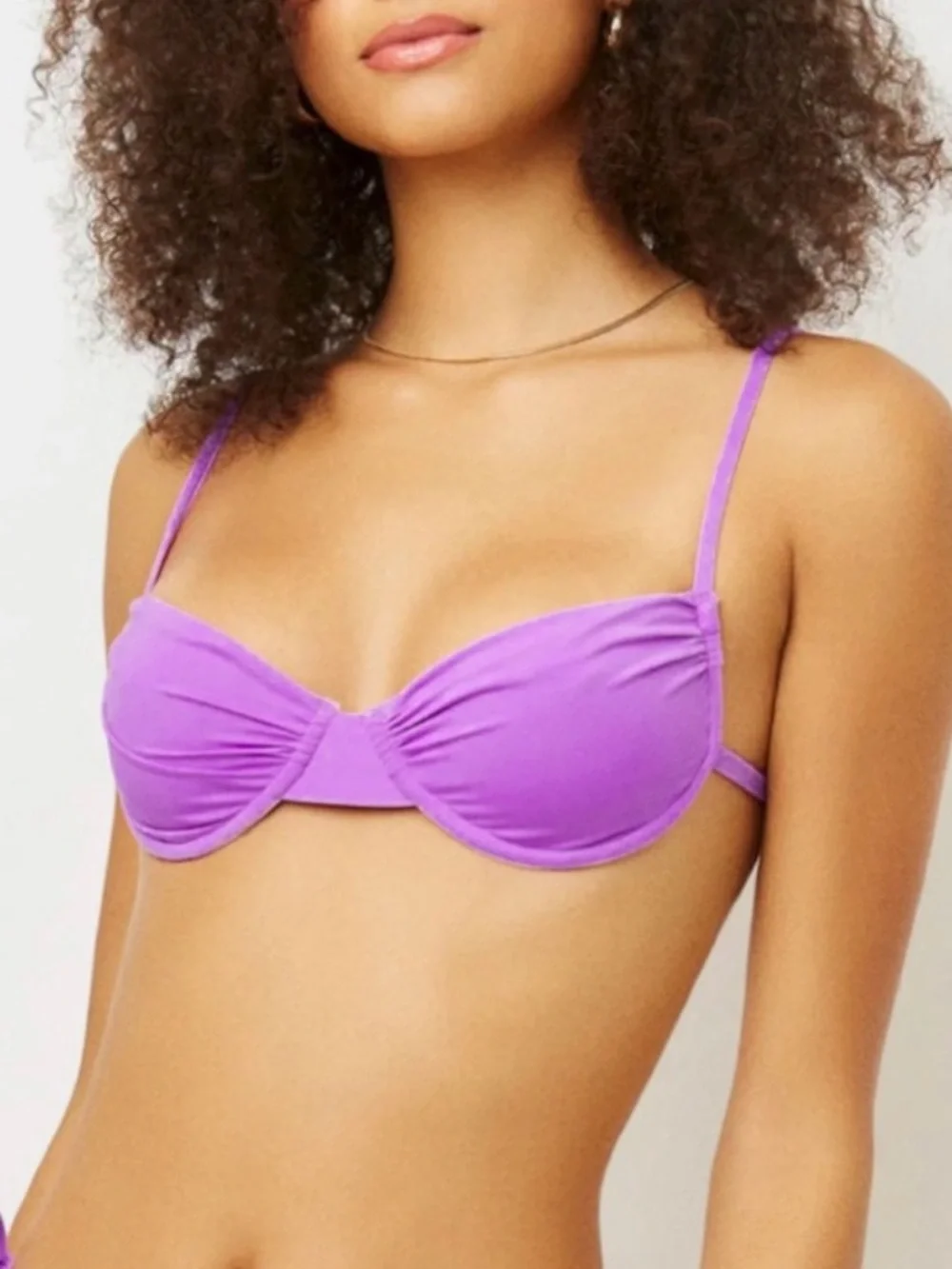 Frankies Bikinis Maggie Underwire Swim Top Purple Size Large